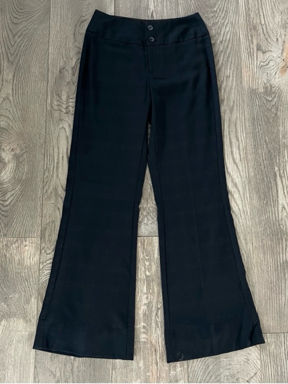 BANANA REPUBLIC Black Windowpane Trouser Dress Pants Size 0